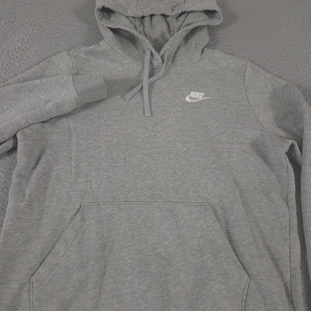 Nike Hoodie Womens Small Gray Sportswear Club Fleece Kangaroo Pocket Pullover
